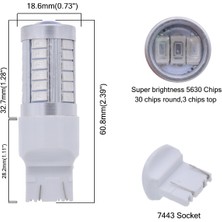 Decisive 7443, T20 LED Ampuller Kırmızı 900 Lümen Süper Parlak Dönüş Sinyalleri Işığı Fren Durdurma Park Lambası Yedekleme Ters Işık Kuyruk Ampul Dc 12V 3.6W (2'li Paket) (Yurt Dışından)