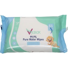 Vebox Pure Water Wipes Islak Mendil - Yenidoğan & Hassas Ciltler Için Bebek Bakım Havlusu (10 Paket 640 Yaprak)