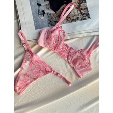 La Madame Adele Pink Bralet Takım