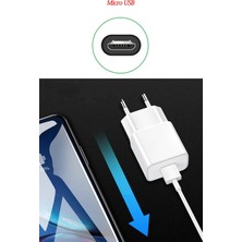 Beatitude Samsung Galaxy A6+ Plus Uyumlu Micro USB Şarz Aleti Data Kablosu ve Adaptör Hızlı Şarj Cihazı