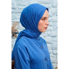Madame Polo Bambu Kraş Şal - Saks Mavisi