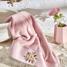 Karaca Home Comfort Touch Nakışlı %100 Pamuk Havlu Pudra 30X50 cm