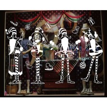 Kidspartim Yılbaşı Noel Sticker Beyaz Noel Baba 4 Lü 70X50 cm