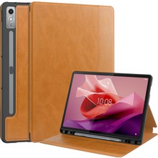 Seniee Lenovo P12 12.7 Için Otomatik Uyandırma Uyku Özellikli Darbeye Dayanıklı Deri Tablet Kılıfı (Yurt Dışından)