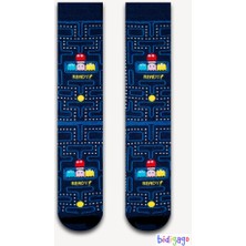 Bidigago Pacman Desenli Unisex Renkli Kolej Çorap