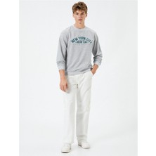 Koton K24 4Wam70050Mk 023 Gri Erkek Pamuk Sweatshirt
