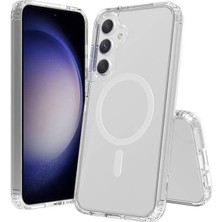 Ermer Samsung Galaxy S23 Fe Uyumlu Magsafe Özellikli Şeffaf Kılıf Wireless Kablosuz Şarj Sararmaz Kapak