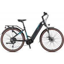 Loop Commuter 28 Elektrikli Şehir Bisikleti 9V Hd 17.5 Mat Siyah-Füme-Turkuaz