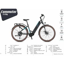 Loop Commuter 28 Elektrikli Şehir Bisikleti 9V Hd 17.5 Mat Siyah-Füme-Turkuaz