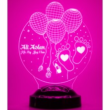 Love Lamp 3 Boyutlu Kişiye Özel Konsept Hediye 3D Hoşgeldin Bebek LED Lamba