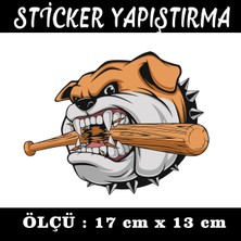 Fresh Bezbol Köpek Saldırgn Sticker - 2 Adet Araba Motosiklet Atv Dolap Cam Uyumlu Yapıştırma Etiket