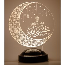 Love Lamp 3 Boyutlu Kişiye Özel Dini Konsept Hediye Hasb-I Allah LED Lamba