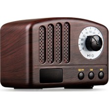 Humble Retro Radyo - Taşınabilir Hoparlör Klasik Vintage Stil Mini Boyutlu Bluetooth Hoparlör, Fm Radyolu (Ahşap Rengi) (Yurt Dışından)