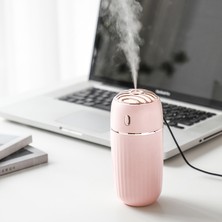 Humble 300ML Kablosuz Nemlendirici Ev Mini Taşınabilir Masaüstü Araç Nemlendirici Hava Temizleme Cihazı Dahili Pil 800MAH, Pembe (Yurt Dışından)