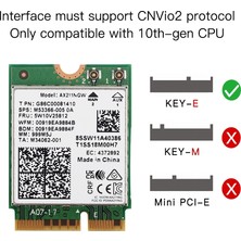 Humble AX211NGW Wifi 6e M.2 Anahtar E Cnvio2 Çift Bant 2.4ghz/5ghz Kablosuz Ağ Kartı 802.11AC Bluetooth 5.2 Adaptörü (Yurt Dışından)