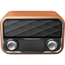 Humble Stereo Ahşap Saat Bluetooth Hoparlör Fm Radyo Taşınabilir Hoparlörler Hoparlör Bilgisayar Sütunu (Yurt Dışından)