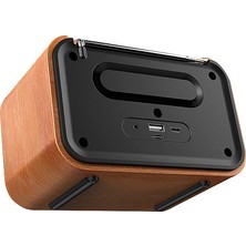 Humble Stereo Ahşap Saat Bluetooth Hoparlör Fm Radyo Taşınabilir Hoparlörler Hoparlör Bilgisayar Sütunu (Yurt Dışından)