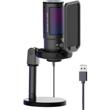 Humble Tüm Metal USB Kapasitörler Mikrofon, Pc Oyun Kayıt Masaüstü Dizüstü Mikrofonu, Çevrimiçi Oyun Için Rgb Akış Podcasting Mikrofonu, (Yurt Dışından)