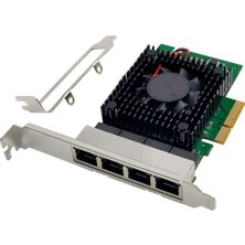 Humble I225-V Pcı-E X4 Sunucu Ağ Kartı 4 Bağlantı Noktalı 2.5g Sunucu Ağ Kartı I225 Gigabit Oyun Hızı Ağ Kartı (Yurt Dışından)