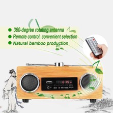 Humble Kablosuz Ahşap Retro Hoparlör Radyo Subwoofer Ev Ses Sütunu Bluetooth Müzik Merkezi Desteği Usb/tf/fm (Yurt Dışından)