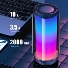 Humble Renkli Işık ile LED Kablosuz Bluetooth Hoparlör Açık Taşınabilir Fm Radyo Takılabilir Kart Mikrofon Stereo Subwoofer, Beyaz (Yurt Dışından)