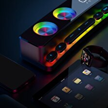 Humble Taşınabilir Kablosuz Oyun Soundbar USB 3D Stereo Bas Subwoofer Aux Fm Ev Dijital Alarmlı Saat Saat Bluetooth Hoparlör ile (Yurt Dışından)