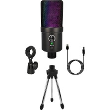 Humble Kayıt Mikrofonu, Akış Yakınlaştırmalı Podcasting Taşınabilir Canlı Yayın Mikrofonu Kaydı Için Rgb Kondenser Mikrofon (Yurt Dışından)