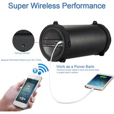Humble Kablosuz Derin Bas Bluetooth Açık Hoparlör Güç Bankası 10 W Büyük Güç Hifi Taşınabilir USB Stereo Subwoofer Ses Kutusu Mat Siyah (Yurt Dışından)