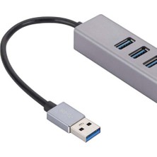 Humble Alüminyum Alaşımlı USB Gigabit Ağ Kartı 3 Bağlantı Noktalı 3.0 Hub USB - RJ45 Gigabit Ağ Kartı Ethernet Adaptörü (Yurt Dışından)