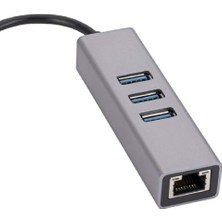 Humble Alüminyum Alaşımlı USB Gigabit Ağ Kartı 3 Bağlantı Noktalı 3.0 Hub USB - RJ45 Gigabit Ağ Kartı Ethernet Adaptörü (Yurt Dışından)