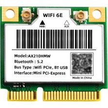 Humble Wifi 6e AX210HMW Mini Pcıe Wifi 6 Wifi Kartı AX210 5374MBPS Bluetooth5.2 802.11AX 2.4g/5g/6g Wifi6 Kablosuz Adaptör (Yurt Dışından)