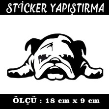 Fresh Sevimli Bulldog Köpek Sticker - 2 Adet Araba Motosiklet Atv Dolap Cam Uyumlu Yapıştırma Etiket
