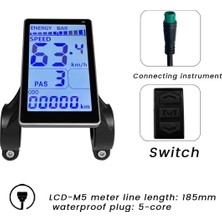 Humble Elektrikli Bisiklet LCD Metre 5 Pin 24V 36V 48V 60V Evrensel Elektrikli Scooter M5 LCD Panel Ekran Su Geçirmez Konnektör (Yurt Dışından)