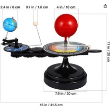 ECE 3 Küre Güneş Dünya Ay Modeli Manüel Ve Işıklı Yarı Montajlı Plastik