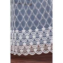 Balık Ağı Brode Işlemeli Tül Perde (1/2.5 Normal Pile)Ekru