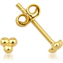 Kairos Jewelry 14 Ayar Altın Minimal Topçuk Çivi Küpe KRS-K111-GE