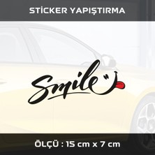 Fresh Smiley Gülümse Sticker 2 Adet - Araba Motosiklet Atv Cam Dolap Tablet Uyumlu Etiket Yapıştırma