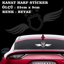 Fresh T Harfi Kanatlı 3yıldızlı Sticker - Araba Oto Cam Uyumlu Etiket Yapıştırma