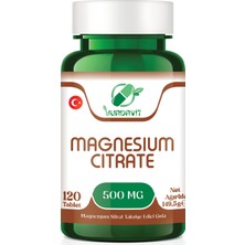 Yurdavit Magnesium Citrate 500 Mg Magnezyum Sitrat 120 Tablet