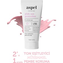 Aspel Ton Eşitleyici ve Nemlendirici Yüksek Korumalı Spf 50+ Pembe Güneş Kremi 50 ml