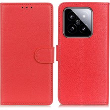 Xiaomi 14 Pro Kılıf Litchi Doku Cüzdan Deri Flip Telefon Kapağı (Yurt Dışından)