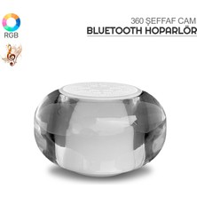 Kiit Kristal Cam Hoparlör Bluetooth Bağlantısı Rgb Işık Efekti Yüksek Ses Kaliteli Taşınabilir Hoparlör