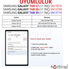 Novstrap Samsung Galaxy Tab S8 X700-S7 T870 ile Uyumlu Mıknatıslı Takçıkar Paper Like Ekran Koruyucu