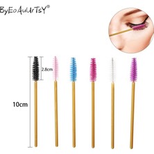 100 Adet-D Yeşil Beyaz 100 Adet/takım Kadın Moda Tek Kullanımlık Kirpik Uzatma Kaynağı Maskara Fırçası Değnek Kaş Tarak Fırçalar Biriktiriciler Makyaj Aracı (Yurt Dışından)