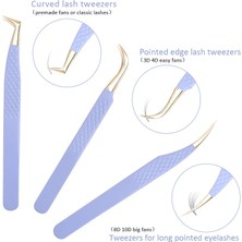Set 10-3 Adet 3 Adet/grup Mor Yanlış Kirpik Cımbız Seti Uzatma Paslanmaz Çelik Bireysel Kavisli Şerit Kirpikler Kaş Saç Tokası (Yurt Dışından)