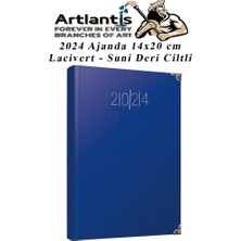 Artlantis 2024 Ajanda Lacivert 14 x 20 cm Çizgili 1 Adet Günlük Planlayıcı Suni Deri Ciltli Ajanda 2024 Ofis Okul Büro