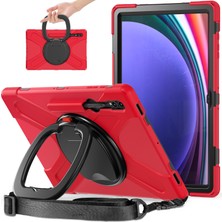 XFashion Samsung Galaxy Tab S9 X910 / S8 Ultra X900 / X906 Pc+Silikon Tablet Kılıf Dönen Kickstand Kapak Kayışla (Yurt Dışından)