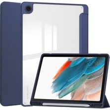 XFashion Samsung Galaxy Tab A9+ Şeffaf Arka Kapak Pu+Tpu+Kalem Yuvalı Akrilik Tablet Kılıfı (Yurt Dışından)