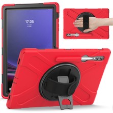 XFashion Samsung Galaxy Tab S9 Ultra X910 / S8 Ultra X900 / X906 Pc+Silikon Kickstand Tablet Kılıfı El Bantlı (Yurt Dışından)