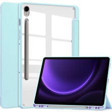 XFashion Samsung Galaxy Tab S9 Fe Tablet Kılıfı Deri+Tpu+Akrilik Stand Kapağı Kalem Yuvası (Yurt Dışından)